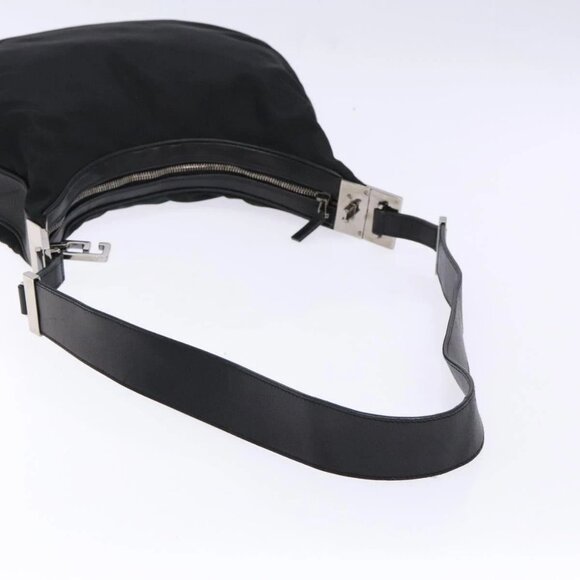 GUCCI Shoulder Bag Nylon Leather Black Silver 001 - Picture 7 of 16